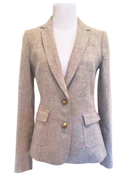 Banana Republic Jackets & Blazers - BR Tailored Speckled Gray Wool Blend Tweed Jacket